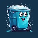 washed wheelie bin