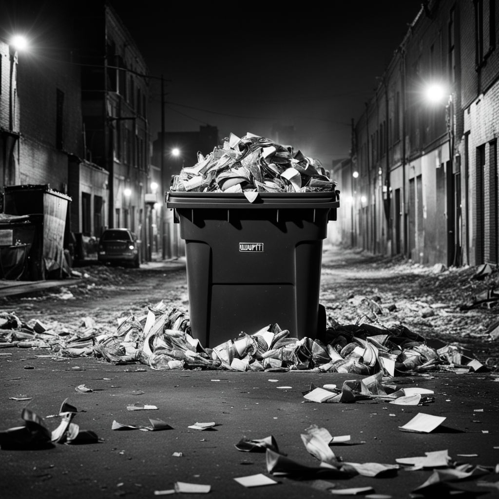 Rubbish overflowing the bin